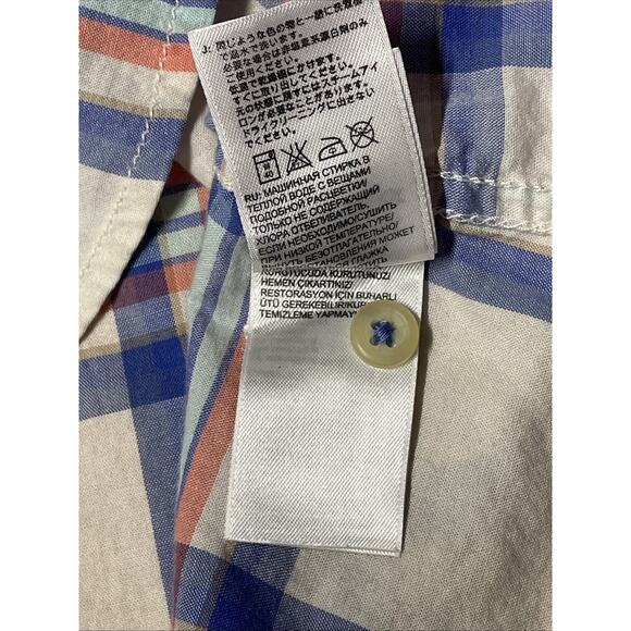 THE NORTH FACE Women's Orange/White/Blue Plaid Long Sleeve Button-Down Shirt XL - Picture 6 of 6